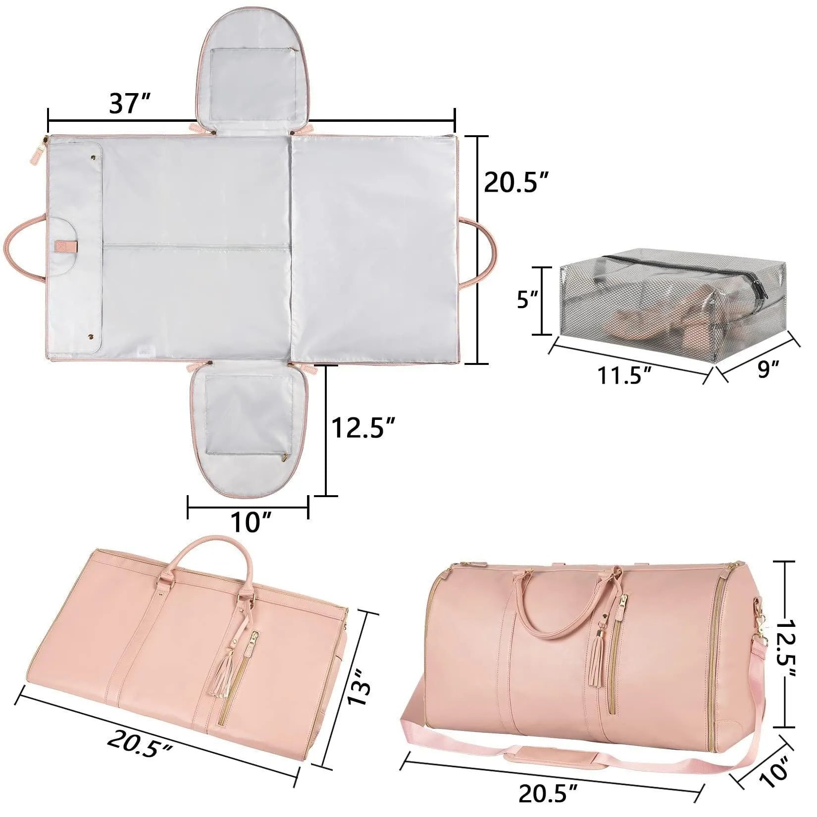 Large Capacity Travel Duffle Bag Women's Handbag Folding Suit Bag Waterproof Clothes Totes - Bellarte Enchanté Large Capacity Travel Duffle Bag Women's Handbag Folding Suit Bag Waterproof Clothes Totes